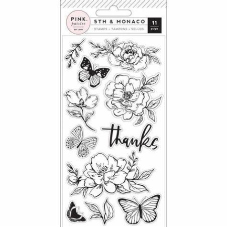 Pink Paislee Clear Stamp - 5TH & Monaco Floral