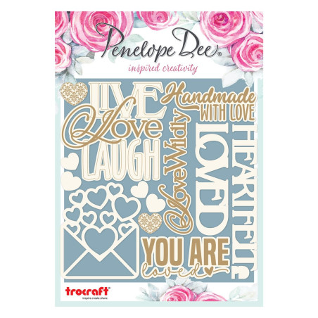Penelope Dee Love Wildly Chipboard - Word Elements