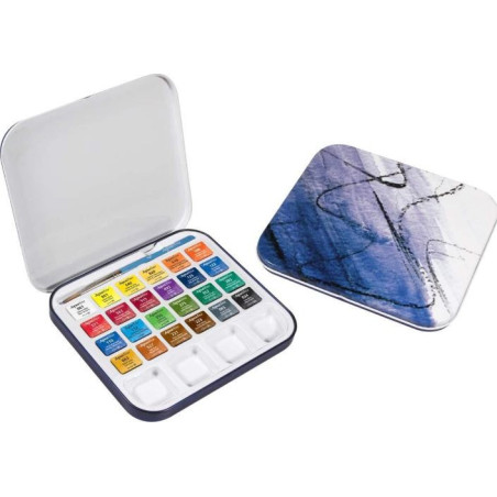 Daler Rowney Aquafine Watercolour Travel Tin 24 pcs