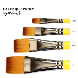 Daler-Rowney System3 Short Handled Flat Brush 1/2"