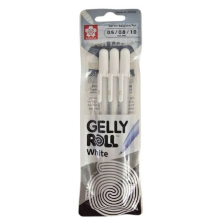 Sakura Gelly Roll Gel White Ink Pens Bold/ Medium/Fine