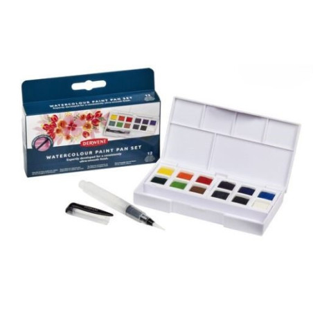 Derwent Watercolour Paint Pan 12 Set