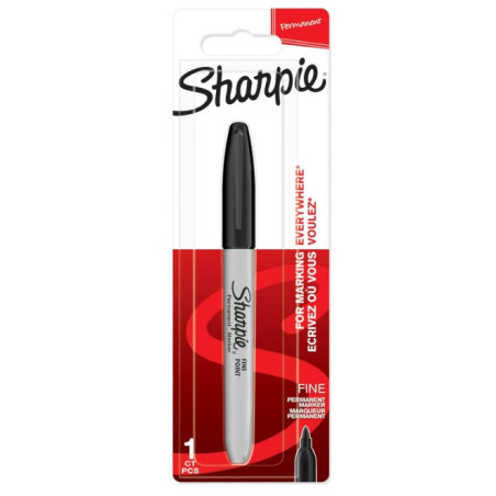 Sharpie Fine Point Permanent Marker in Card, Black