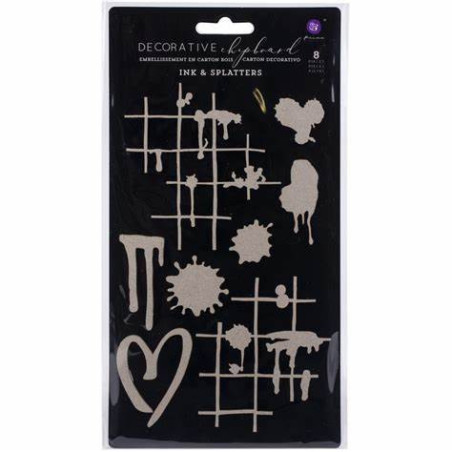 Prima Marketing - Laser Cut Chipboard - Ink & Splatters
