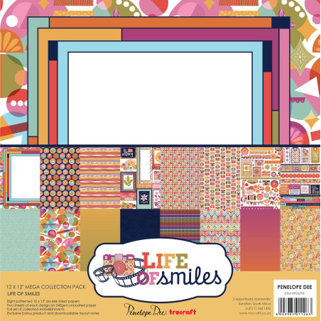 Penelope Dee Mega 12 x 12 Scrapbook Paper Pack - Life of Smiles