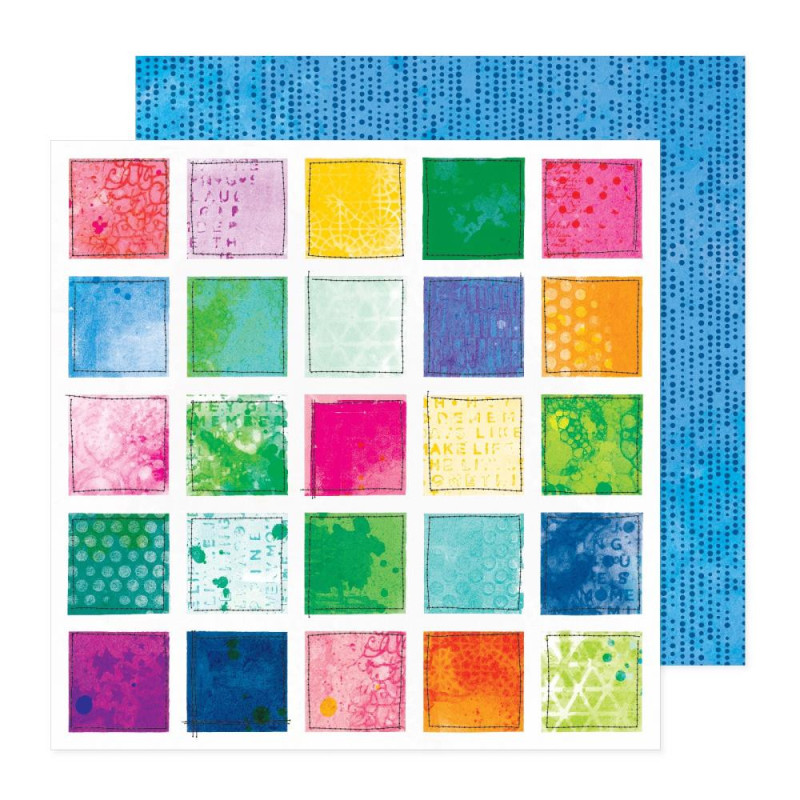 Vicki Boutin Bright and Bold 12 x 12 Scrapbook Paper - Picnic Basket