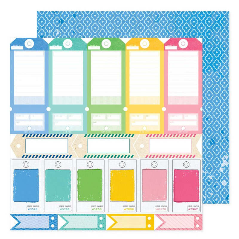 Vicky Boutin Bright and Bold 12 x 12 Scrapbook Paper - Mixed Tags