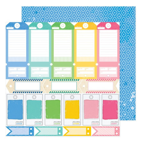 Vicky Boutin Bright and Bold 12 x 12 Scrapbook Paper - Mixed Tags