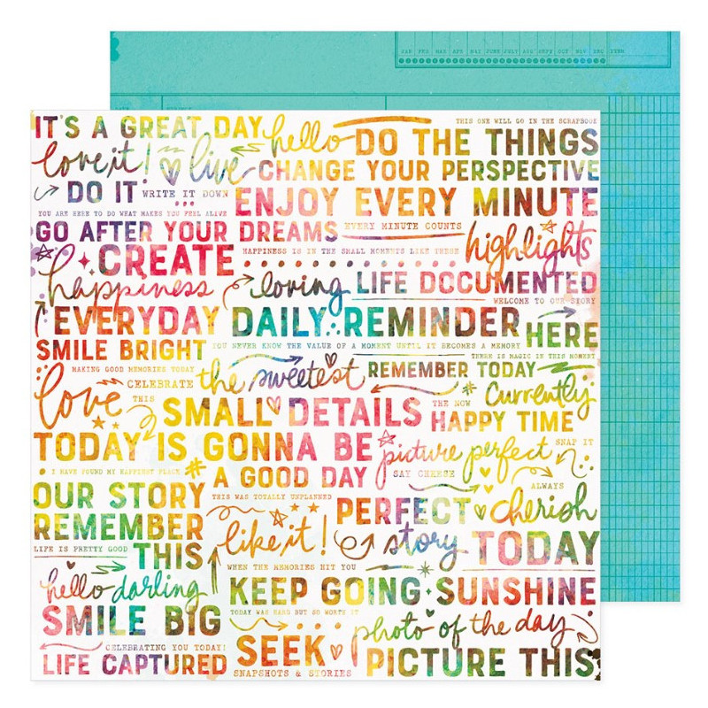 Vicki BoutinBold and Bright 12 x 12 Scrapbook Paper - Daily Reminder