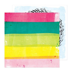 Vicki Boutin Bold and Bright 12 x 12 Scrapbook Paper - Rainbow Stripes