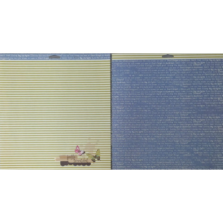 Prima Marketing 12x12 Julie Nutting Butterfly Bliss Paper - Green Stripes