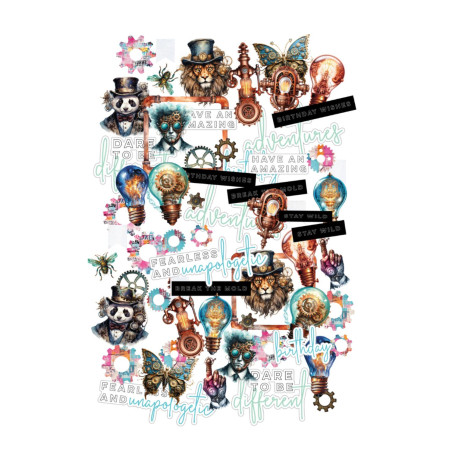 Uniquely Creative Steampunk Graffiti Creative Cuts/Ephemera Pack