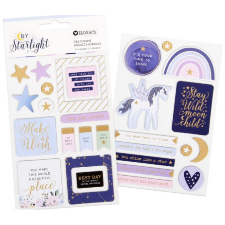 Rosies Studio By Starlight Chipboard Embellishments (2 Sheets)