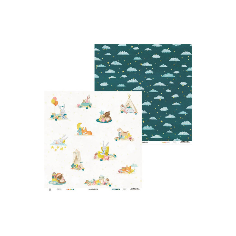 P13 Good Night 12 x 12 Scrapbook Paper 04