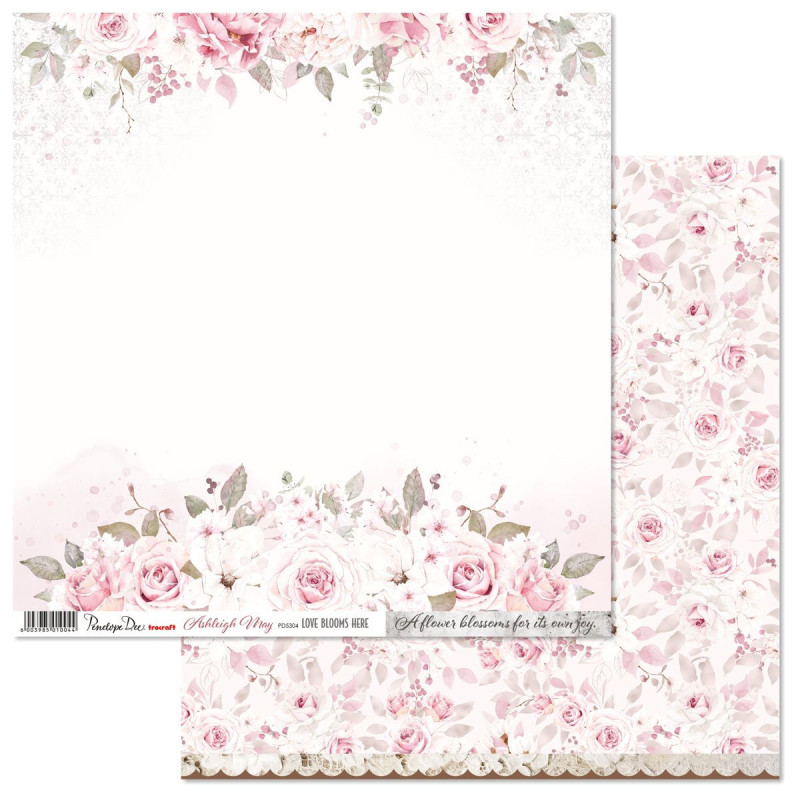 Penelope Dee Ashleigh May 12 x 12 Scrapbook Paper - Love Blooms Here