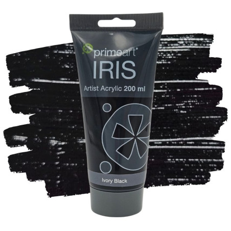 Primeart Iris Acrylic 200ml 650- Ivory Black