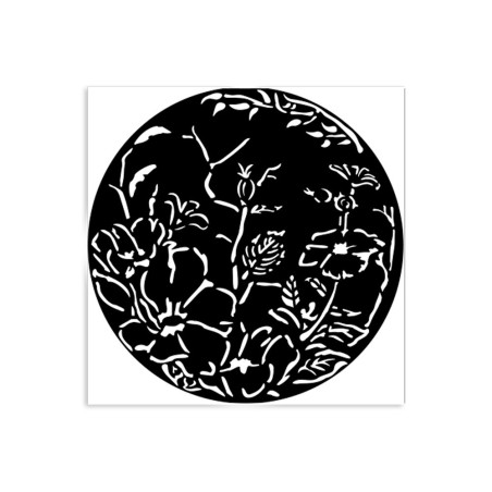 Stamperia 12cm x 12cm Stencil/Mask - Round frame with flowers