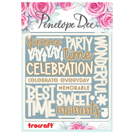 Penelope Dee Cheers Chipboard Word Sentiments