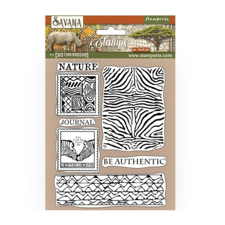 Stamperia Cling Stamp Savana - Zebra Texture