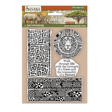 Stamperia Cling Stamp Savana - Ethnical Borders