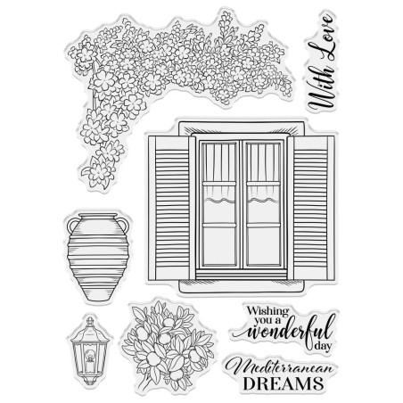 Crafter's Companion Mediterranean Dreams Stamp - Mediterranean Window