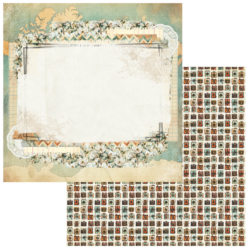 49 and Market Wanderlust Explorer 12 x 12 Scrapbook Paper- Wander Stories