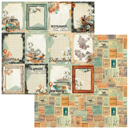 49 and Market Wanderlust Explorer 12 x 12 Scrapbook Paper - Expedition Tale