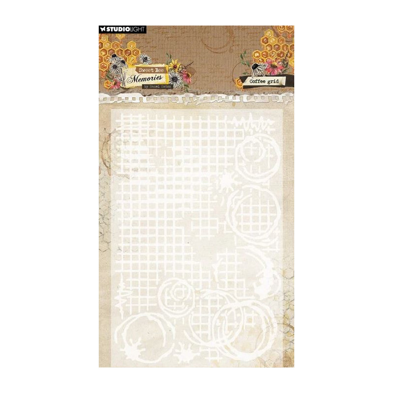 Studio Light Sweet Bee Memories Embossing Folder - Coffee Grid