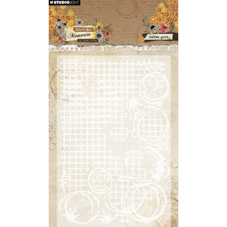 Studio Light Sweet Bee Memories Embossing Folder - Coffee Grid