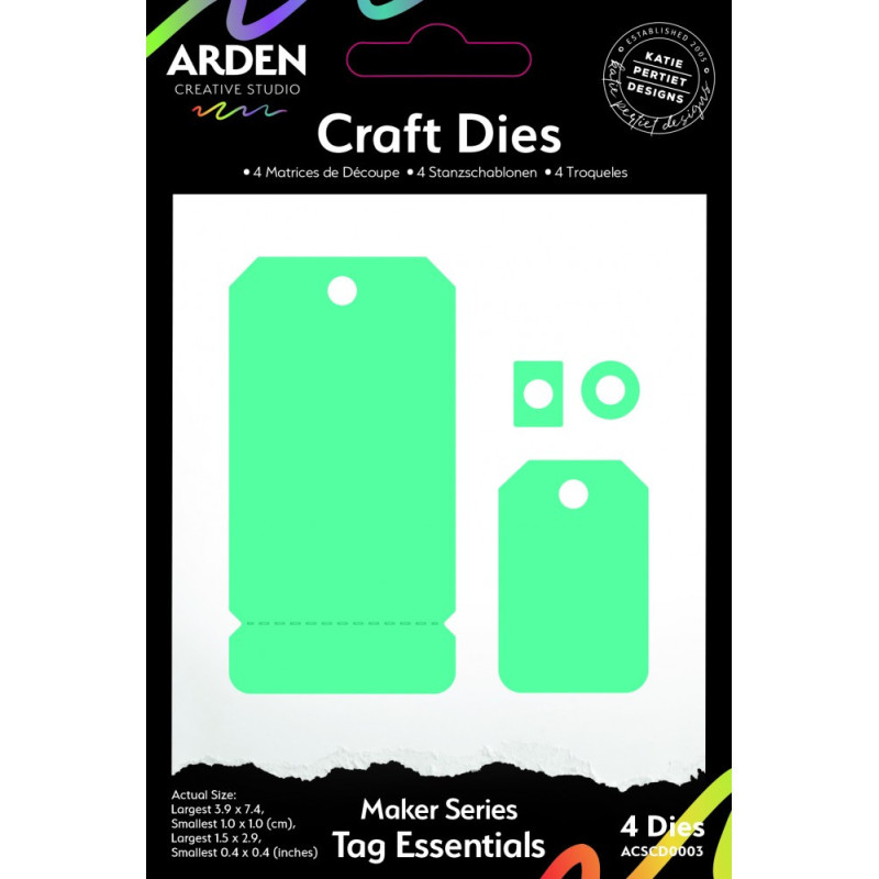 Arden Creative Studio Maker Series Tag Essentials Cutting Die Set 4 Dies