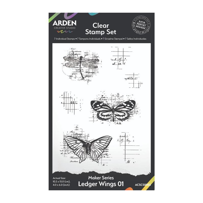 Arden Creative Studio Clear Stamp - Ledger Wings 01