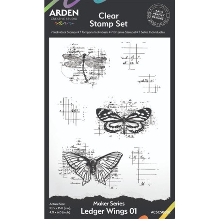 Arden Creative Studio Clear Stamp - Ledger Wings 01