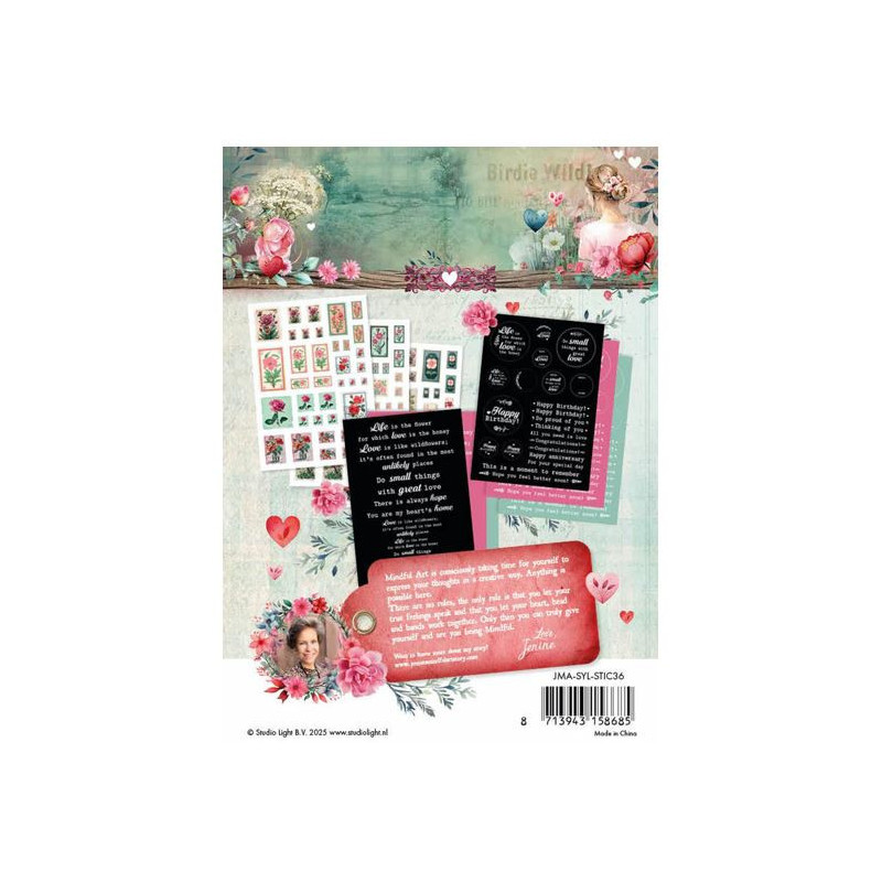 Studio Light Sending You Love Stickers - Postage Stamps & Quotes