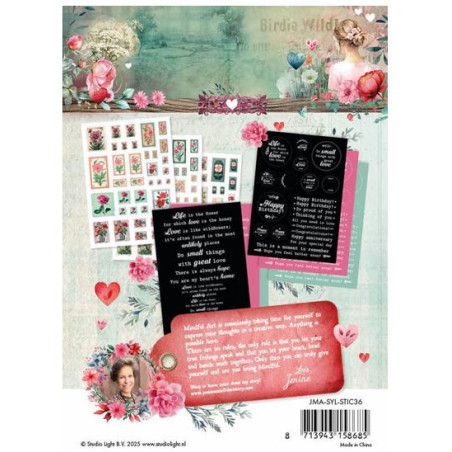 Studio Light Sending You Love Stickers - Postage Stamps & Quotes
