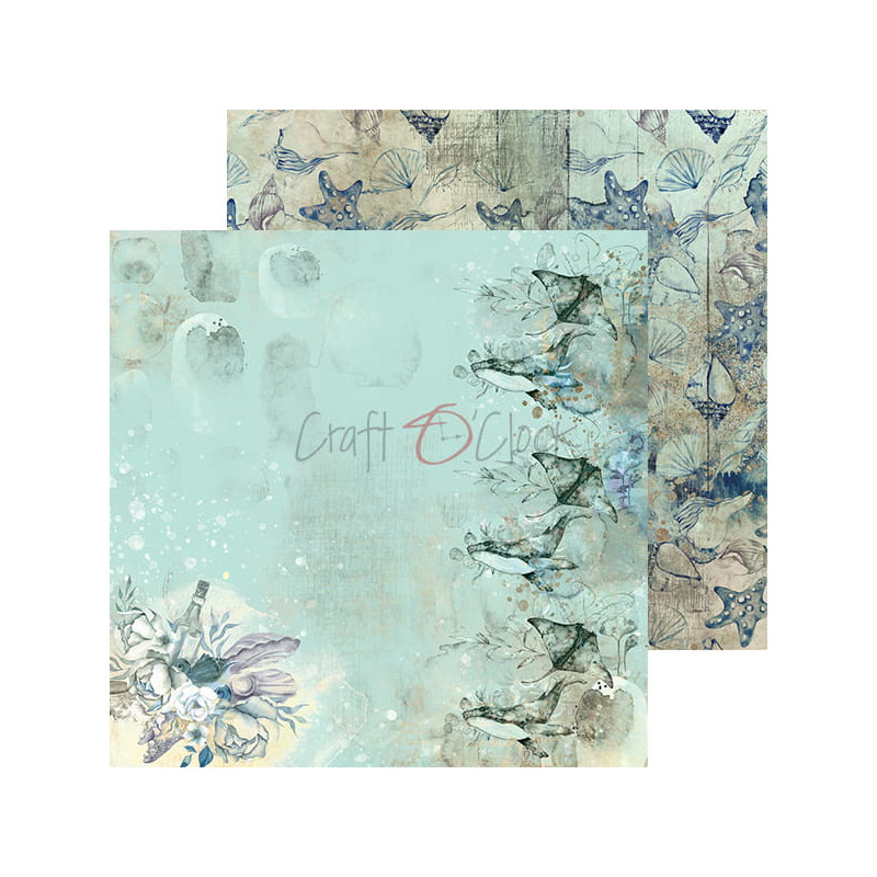 Craft O clock Ocean Deep 12 x 12 Scrapbook Paper - 06
