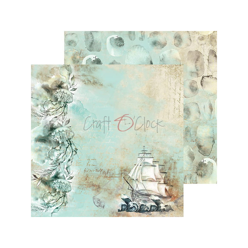 Craft O clock Ocean Deep 12 x 12 Scrapbook Paper - 01