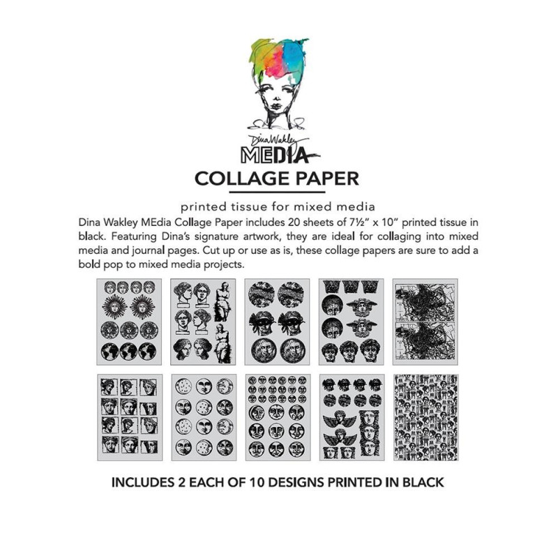 Ranger Dina Wakley Media Collage Tissue Paper - Antiquities