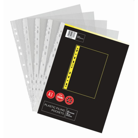 Croxley A3 Plastic Filing Pockets of 10 Sleeves