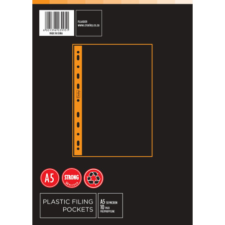 Croxley A5 Plastic Filing Pockets of 10