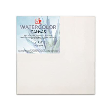 Fredrix Watercolor Stretched ARTIST SERIES Canvas 12 x 12" 30.5 x 30.5cm Primed Canvas