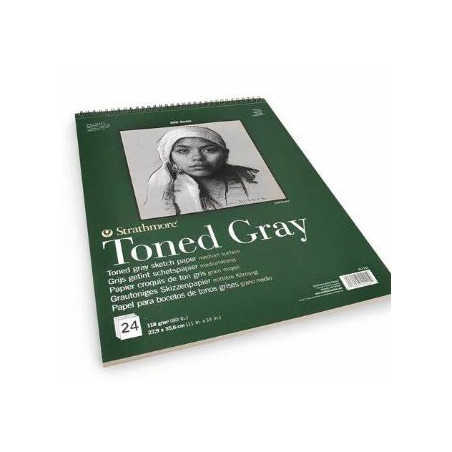 Strathmore 400 Series Toned Gray 11 x 14" - Cool Grey Smooth 118 gsm Paper