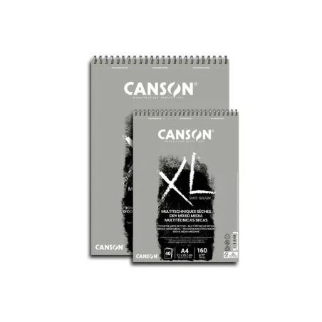 Canson XL A3 29.7 x 42cm 11.7 x 16.5" Sand Grain Pads 160gsm- Grey 40 Sheets