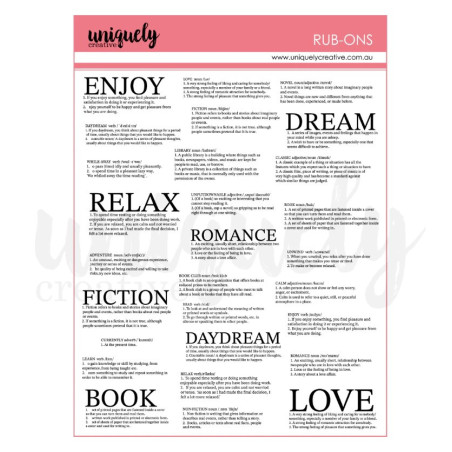 Uniquely Creative Day Dream and While Away Rub-ons