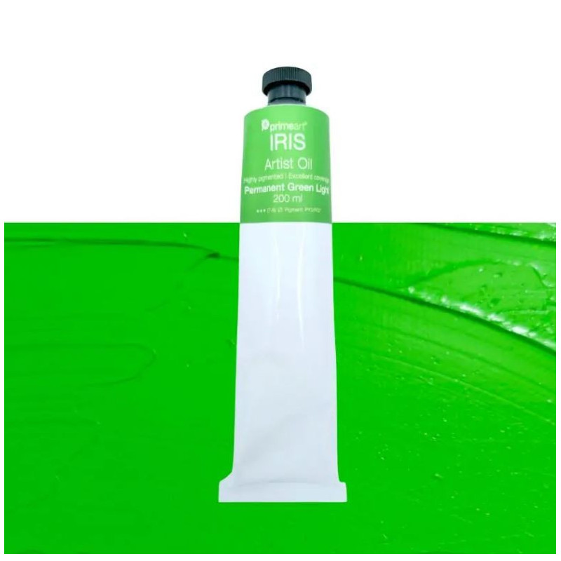 Primeart Iris Oil Paint 200ml Permanent Green Light