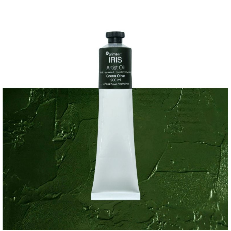 Primeart Iris Oil Paint 200ml Green Olive