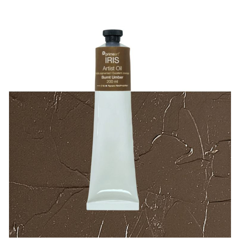 Primeart Iris Oil Paint 200ml Burnt Umber