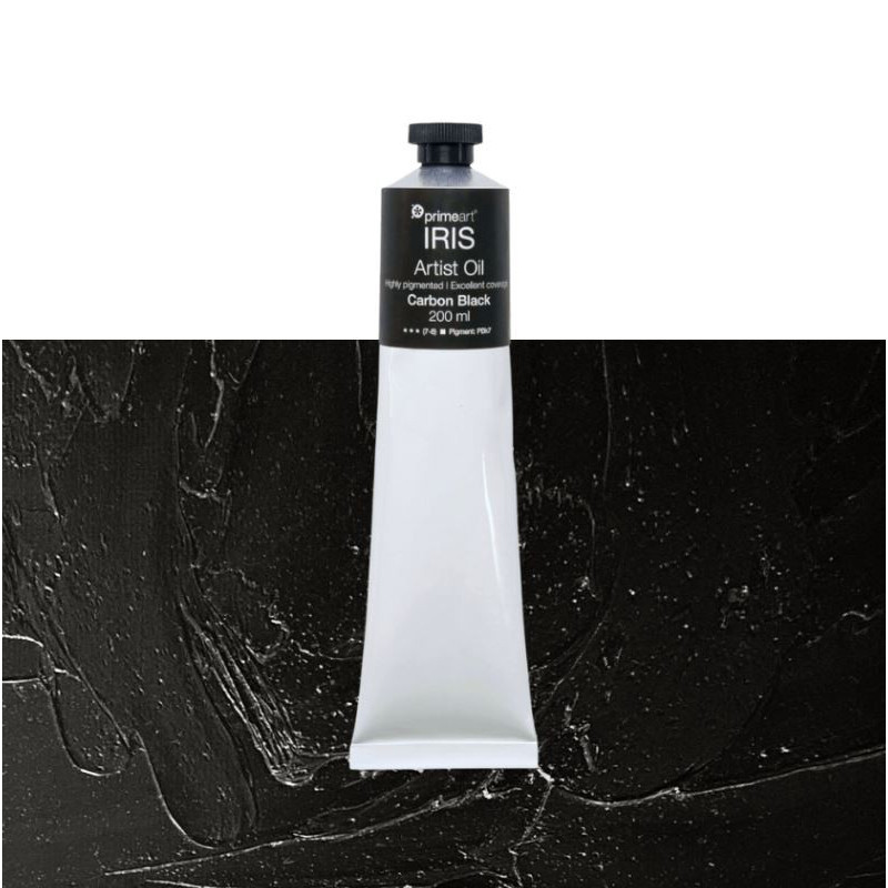 Primeart Iris Oil Paint 200ml Carbon Black