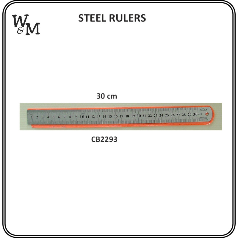 W&M Steel Ruler 30 cm