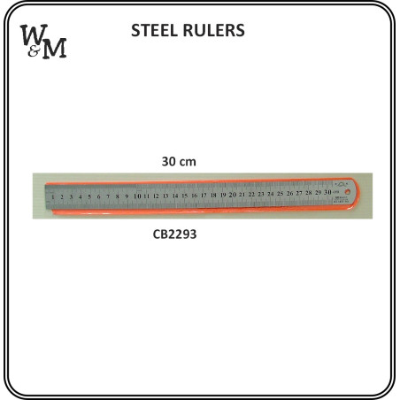 W&M Steel Ruler 30 cm