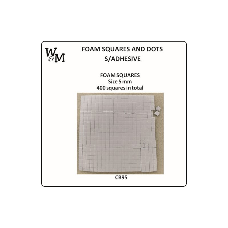 W&M Foam Squares Self Adhesive 5mm